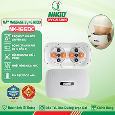 Máy Massage Bụng Cao Cấp Nikio NK-166DC - Công Nghệ Xoa Bóp Kết Hợp Hồng Ngoại Hiện Đại, Hỗ Trợ Cải Thiện Vòng 2 Cực Nhanh, Pin Sạc Tiện Lợi