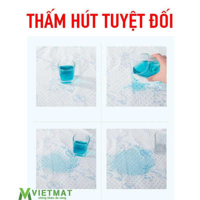 Combo 3 tấm lót chống thấm cho bé Vietmat mềm êm, thoáng mát, không nóng, không sột soạt, giặt máy