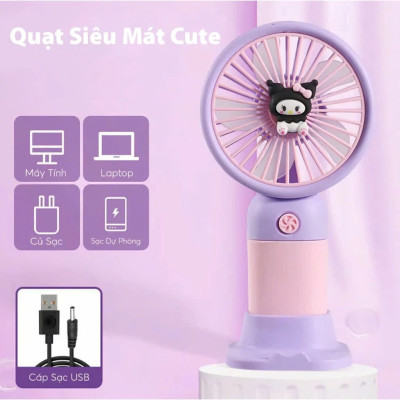 Mùa Hè Quạt Nhỏ Cầm Tay Di Động Quạt Mini Sạc Tích Điện Với Quạt Làm Mát Gió - Giao Màu Ngẫu Nhiên