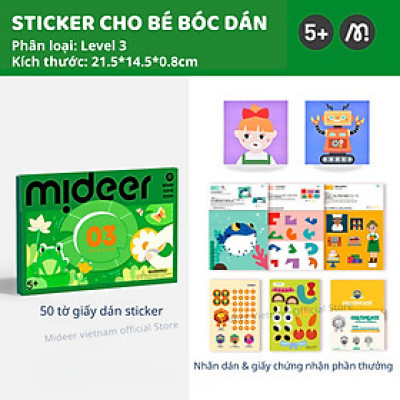 Sticker cho bé dán hình 3 cấp độ Mideer Let’s Play With Stikers
