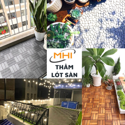 Vỉ Nhựa Lót Sàn Ban Công Kiểu Viên Sỏi. Tấm nhựa lót sàn Nhà Tắm/Hồ Bơi/Sân Thượng/Sân Vườn. Hàng VNXK 