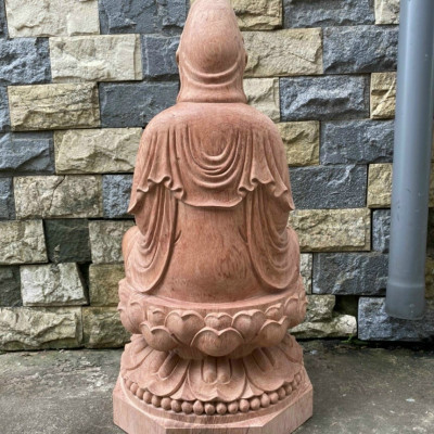 Tượng phật bà quan âm bồ tát bằng gỗ hương đá kt cao 70×35×35cm