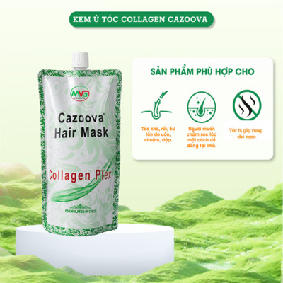 Kem Ủ Tóc Collagen Cazoova Hair Mask, bổ sung Collagen giúp tóc đanh dai mềm mịn 500ml & 100ml