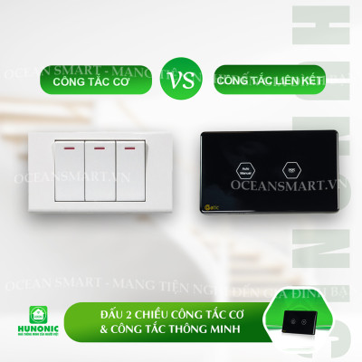 Công Tắc Cầu Thang Cảm Ứng, Công Tắc Wifi Thông Minh Hunonic Datic - DTSW01CP