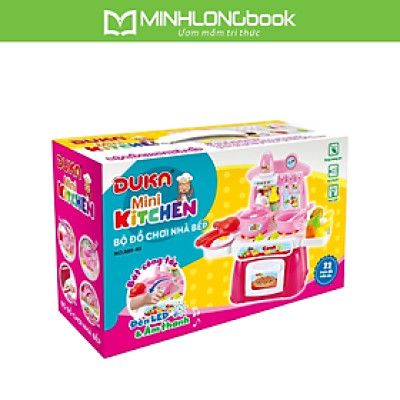 Bộ Đồ Chơi Nhà Bếp Màu Hồng Kết Hợp Với Ánh Sáng Và Âm Thanh DUKA - 889-40