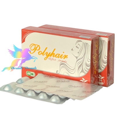 ￼Dưỡng tóc Polyhair- Hộp 30 Viên - Dưỡng tóc suôn mượt, kích thích mọc tóc, ngăn ngừa rụng tóc, xơ tóc