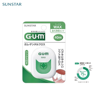 Chỉ nha khoa Sunstar Gum 40m  sợi chỉ mềm mại & bền dai - Hàng nội địa Nhật Bản