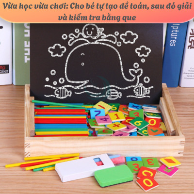 Bộ Đồ Chơi Học Toán Thông Minh Kèm Đồng Hồ Cho Bé- Hộp Đồ Chơi Gỗ Giáo Dục – Học Số, Phép Tính và Thời Gian- Bộ Lắp Ghép Số Toán Học Kèm Đồng Hồ Gỗ Cho Trẻ- Bộ Học Toán Tư Duy Montessori Cho Bé- Bộ Đồ Chơi Gỗ Toán Học & Nhận Biết Giờ Giấc