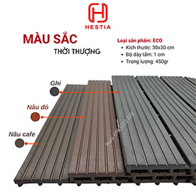 Vỉ lót sàn nhựa uPVC cao cấp 3T-450, Tấm nhựa trải sàn trang trí ban công / sân vườn / sân thượng; lót sàn chống trơn trượt nhà tắm / bể bơi - Hàng Việt Nam chất lượng cao