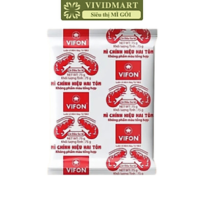 VIFON - Mì Vifon chính hiệu hai con tôm, mì hai tôm Vifon, mì Vifon hai con tôm, mì 2 tôm Vifon (75g/gói)