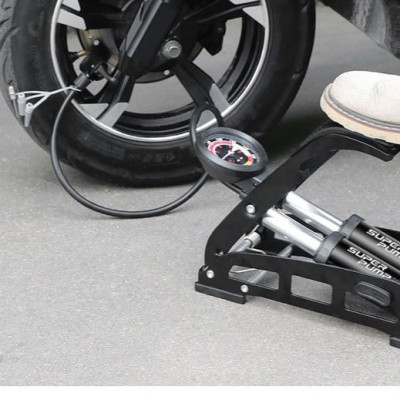 Bơm Đạp Chân 2 Nòng Xilanh 6 Bar 170 PSI Siêu Bơm Chất Lượng Cao Cho Xe Đạp, Xe Máy, Xe Ô tô, Xe Hơi Đa Năng Dễ Dàng Xếp Gọn Và Sử Dụng Tặng Kèm 3 Chốt Chân Lỗ Bơm Super Pump Mai Lee  J055B