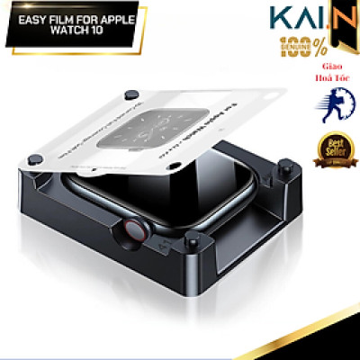Miếng dán màn hình cho Apple Watch Series 10/ Seri 4-9/ Apple Watch Ultra Kai.N Easy Film Có Khung Dán, Chống Trầy Xước, Chống Bám Vân Tay_Hàng Chính Hãng
