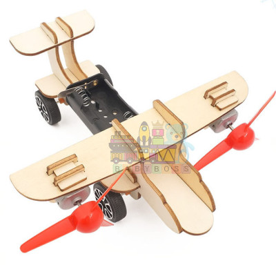Bộ Đồ Chơi Khoa Học Và Công Nghệ Tự Làm DIY Wood Steam, Đồ Chơi Lắp Ghép STEM, Đồ Chơi Gỗ Cao Cấp Máy Bay 2 Động Cơ