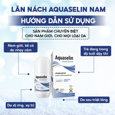 Combo 2 Hộp Lăn Khử Mùi AQUASELIN Extreme For Men Không Gây Ố Vàng Áo, Giảm Mồ Hôi Hiệu Quả Hộp 50ml