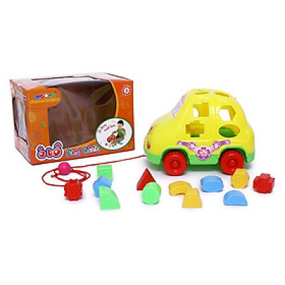 Ô tô kéo thả hình khối Antona vui nhộn màu ngẫu nhiên vàng đỏ