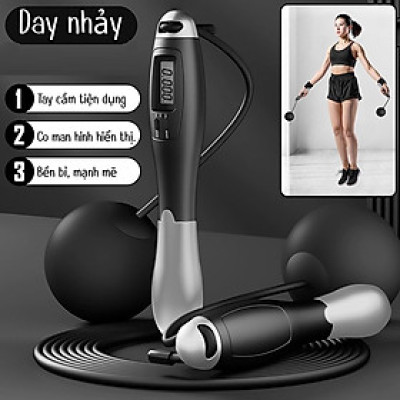 (Thanh Lý)Bộ Dây Nhảy Đếm Số 3in1 Không Dây Bóng To, Quy Đổi Ra Calo - Khoảng Cách – Dây Nhảy Kèm Bóng Xoay Cho Người Mới Bắt Đầu Tập
