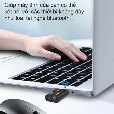 Thiết bị thu phát bluetooth 5.0 không dây hai chiều USB laptop PC ô tô phát nhạc D878 ( hàng nhập khẩu )  