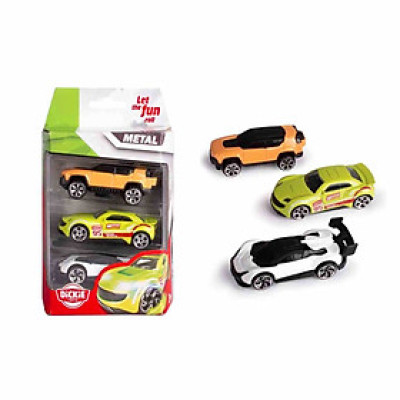 Dickie  Bộ 3 Đồ Chơi Xe Mô Hình  Die-Cast Vehicles 3 Pack 203331000 (Bộ 3 xe ngẫu nhiên)