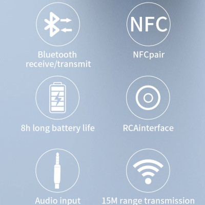 ROGTZ - Bộ Thu Phát Âm Thanh Bluetooth 5.0 2 Trong 1 BT-21, Hỗ trợ NFC, Pin 200mAh 8 Giờ, Chip Xử Lý Âm Thanh Thế Hệ Mới, 2 Cổng Âm Thanh RCA và AUX, Thiết Kế Nhỏ Gọn - Hàng Chính Hãng