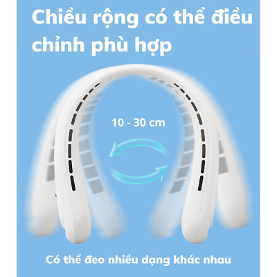 Quạt Fan mini đeo cổ / choàng cổ hiệu WiWU Halter Neck Fan FS02 - thổi gió góc 120 độ, không cánh quạt hạn chế tiếng ồn, hoạt động lên lên đến 10h - hàng nhập khẩu