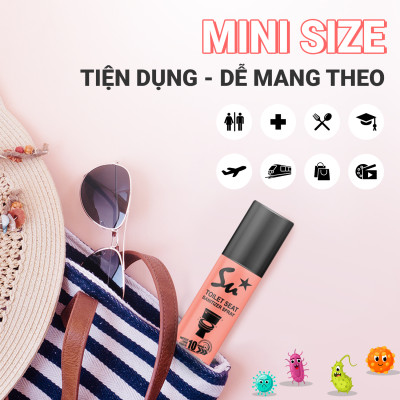 Xịt khử khuẩn bệ ngồi bồn cầu Su Star hương chanh và bạc hà, loại bỏ 99.999% (50ml)