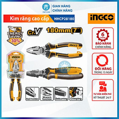 Kìm răng điện đa năng cao cấp INGCO HHCP28  7" 8" 9.5" kềm thép Cr-V chống rỉ siêu cứng tay cầm cách điện tiết kiệm 30% sức mạnh