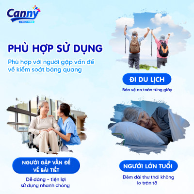 Combo 3 Tã/Bỉm Quần Người Lớn Canny Siêu Mềm, Siêu Thấm, Kháng Khuẩn, Tiết Kiệm Size M8/L7