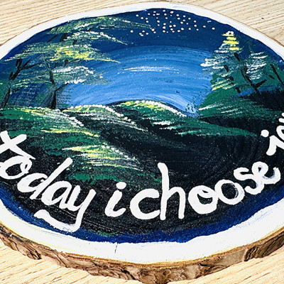 Tranh Vẽ Tay Trên Gỗ Thông Today I Choose Joy Decor Trang Trí Độc Bản Handmade