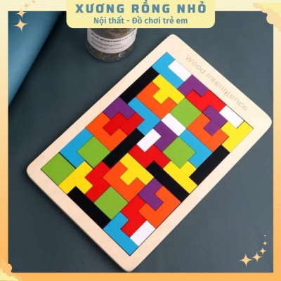 Đồ Chơi Xếp Hình Thông Minh, Đồ Chơi Xếp Gạch bằng gỗ 
