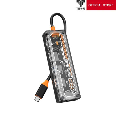 Bộ HUB TEEMO PC Chia 5 Cổng Trong Suốt USB Type C HDMI PD Dùng Cho Laptop Surface Macbook IPad Điện Thoại SW5R Hàng Chính Hãng