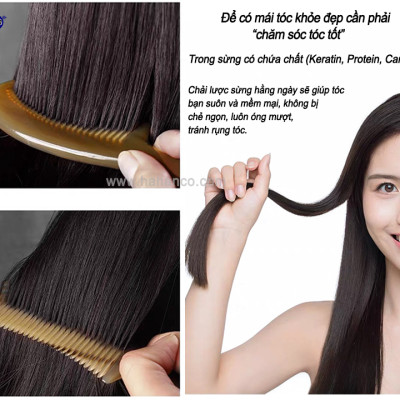 Lược sừng xuất Nhật mini (Size: XS - 9cm) COH150 - Tiện lợi dễ bỏ túi/ ví mang theo bên người - Chăm sóc tóc