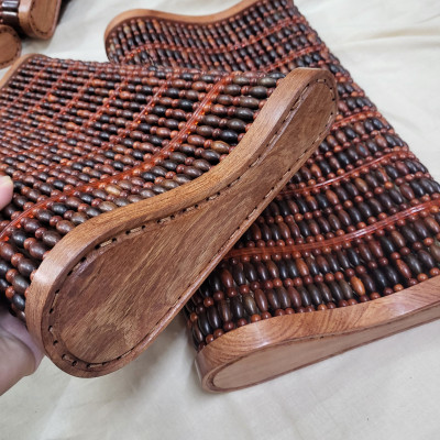 Gối Công Thái Học , Gối Gỗ Trắc Hạt - Kích thước 43cmx24cmx8cm/4cm ( video , hình thật )