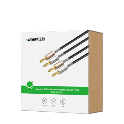 Dây cáp âm thanh giắc hình bắp chuối, vỏ cáp bọc PVC bện nylon cao cấp dài 1m UGREEN AV152 50536 - Hàng chính hãng