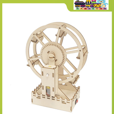 Đồ Chơi Gỗ Mô Hình Vòng Đu Quay Mặt Trời, Đồ Chơi Thí Nghiệm DIY WOOD STEAM Cho Bé,  Đồ Chơi Lắp Ghép Vòng Đu Quay Bằng Gỗ-Chính Hãng BABYBOSS + Tặng Kèm Tranh Ghép Bằng Gỗ