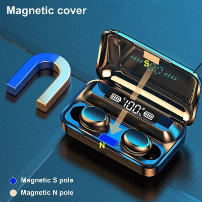 Tai nghe bluetooth F9 V5.1, tai nghe không dây cảm ứng thông minh, màn hình hiển thị pin sắc nét- Hàng nhập khẩu