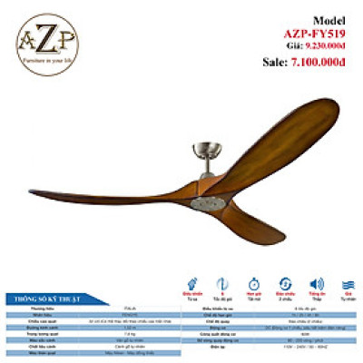 AZP-FY519 – BST QUẠT ĐÈN CAO CẤP / GIẢI PHÁP TRANG TRÍ CHO CÁC CÔNG TRÌNH NHÀ HÀNG, KHÁCH SẠN. CĂN HỘ, DINH THỰ phong cách đương đại, hàng nhập khẩu AZP