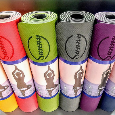 Thảm Tập Yoga Cao Su Định Tuyến SUNNY Siêu Bám Tay, Độ dày 6mm và 8mm - Tập Yoga, Fitness, Gym