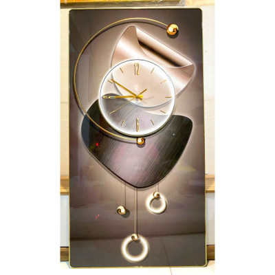 (ẢNH CHỤP THẬT) Tranh đồng hồ tráng gương họa tiết sang trọng 6 trang trí phòng khách, quà tân gia