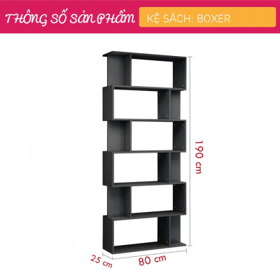Giá sách gỗ phong cách hiện đại đẹp SMLIFE Boxer