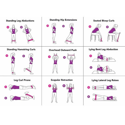 Bộ 6 dây kháng lực đàn hồi AOLIKES A-3601 cao su tự nhiên cao cấp resistance bands