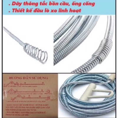 Cuộn dây lò so dài 5M thông tắc đường ống quay bằng tay rất tiện