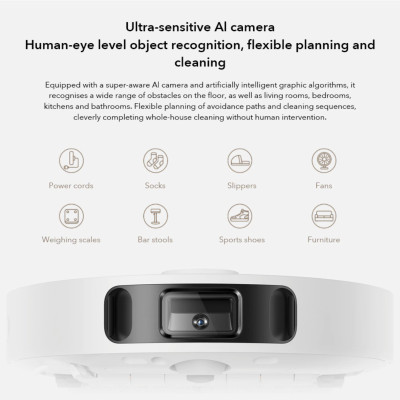 Robot Hút Bụi Lau Nhà Xiaomi Mijia Omni 1S - Tự Động Đổ Rác Giặt Giẻ Lau Sấy Khô Bằng Khí Nóng Camera AI Thông Minh - Hàng Nhập Khẩu