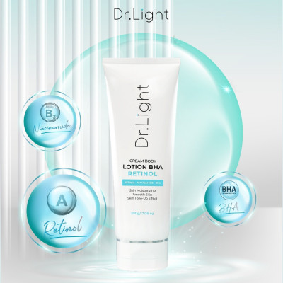 COMBO 5 Kem Body Dr.Light Kem dưỡng Trắng Sáng Da Với Hợp Chất Retinol Niacinamide BHA 200ml