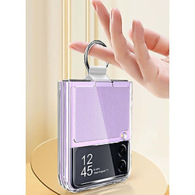 Ốp dành cho Z Flip 4 Samsung Ligus trong suốt cao cấp siêu mỏng có vòng treo - Hàng chính hãng