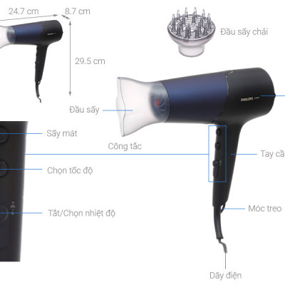 Máy sấy tóc 2300W Philips BHD510/00 - Hàng Chính Hãng