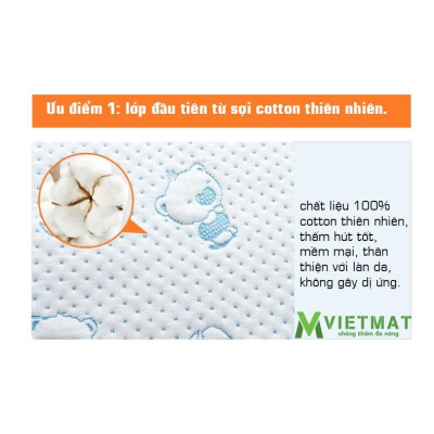 Combo 3 tấm lót chống thấm cho bé Vietmat mềm êm, thoáng mát, không nóng, không sột soạt, giặt máy