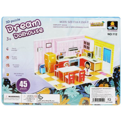 Đồ Chơi Ghép Hình Giấy 3D Dream Dollhouse - Megatoys 112 - Phòng Bếp (45 Mảnh Ghép)