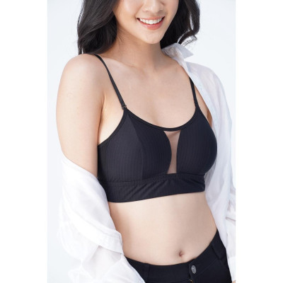 Áo Lót Nâng Ngực Nữ Quây Không Gọng Cao Cấp LUPERI LU3AL866 Dáng Hở Lưng Trơn Quai Trễ Mút Mềm Siêu Mỏng