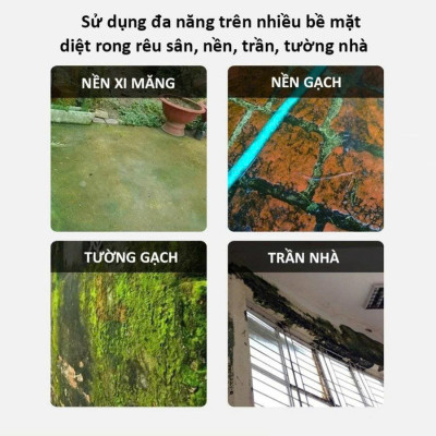 Dung Dịch  Diệt Rong Rêu – Làm Sạch Tường, Mái Nhà, Sân Vườn Nhanh Chóng Túi 500gram