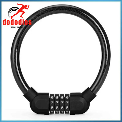 Khóa Dây Xe Đạp Chống Trộm Mật Mã 4 Số Lõi Thép Cao Cấp - Hầng Chính Hãng dododios